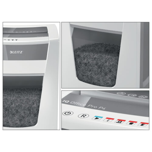 80060000_05.jpg Niszczarka Leitz IQ Office Pro, P4, 20 kartek, 30 l kosz