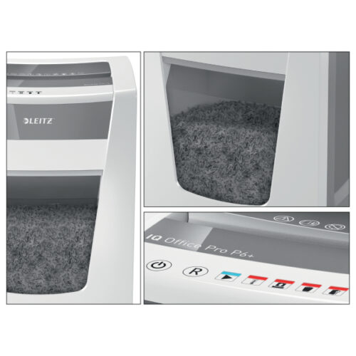80100000_05.jpg Niszczarka Leitz IQ Office Pro, P6+, 5 kartek, 30 l kosz