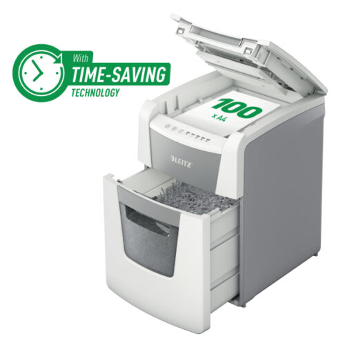 Niszczarka Leitz IQ AutoFeed 100, P4, 100 kartek, 34 l kosz