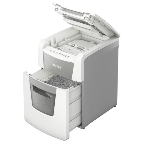 80110000_iu_01.jpg Niszczarka Leitz IQ AutoFeed 100, P4, 100 kartek, 34 l kosz