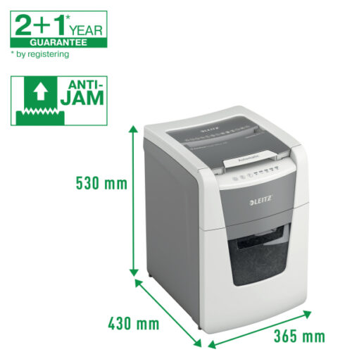 80110000_iu_02.jpg Niszczarka Leitz IQ AutoFeed 100, P4, 100 kartek, 34 l kosz