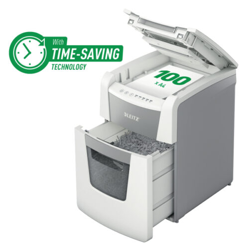 Niszczarka Leitz IQ AutoFeed 100, P5, 100 kartek, 34 l kosz