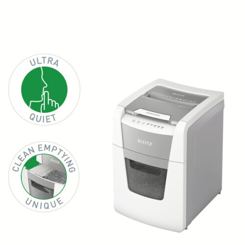 80120000_01.jpg Niszczarka Leitz IQ AutoFeed 100, P5, 100 kartek, 34 l kosz