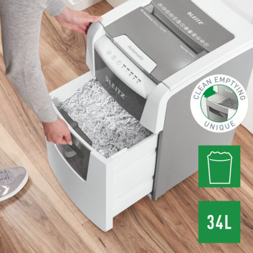80120000_05.jpg Niszczarka Leitz IQ AutoFeed 100, P5, 100 kartek, 34 l kosz