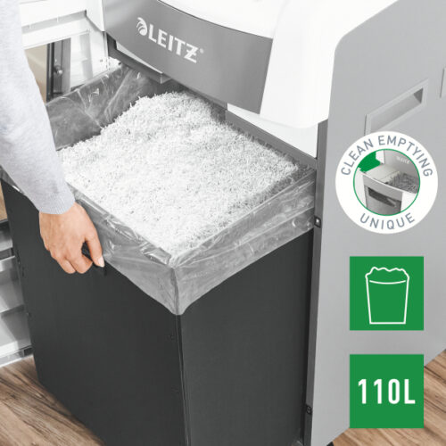 80180000_05.jpg Niszczarka Leitz IQ AutoFeed 600, P5, 600 kartek, 110 l kosz