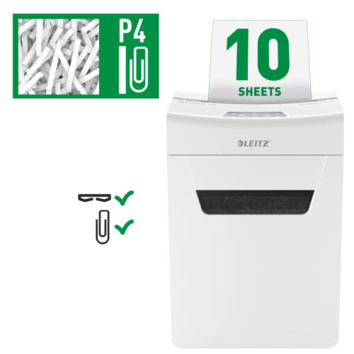 80920000_02.jpg Niszczarka Leitz IQ Protect Premium 10X, P4, 10 kartek, 18 l kosz
