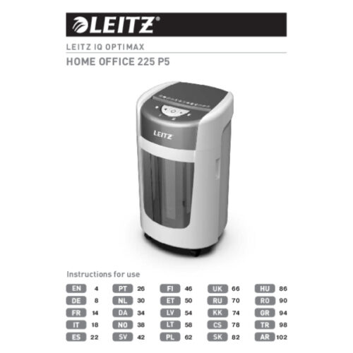 83580000_n_06.jpg Niszczarka Leitz IQ Optimax Home Office 225, P5, 6 kartek, 15 l kosz