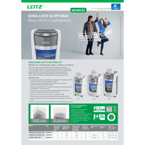 83590000_n_02.jpg Niszczarka Leitz IQ Optimax Small Office 350, P5, 8 kartek, 22 l kosz