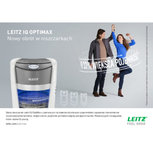 83590000_n_03.jpg Niszczarka Leitz IQ Optimax Small Office 350, P5, 8 kartek, 22 l kosz