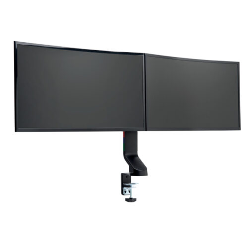 K55513WW_01.jpg Oszczędzające miejsce na biurku podwójne ramię Kensington SmartFit™ do monitora, czarne
