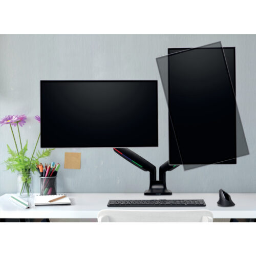 K59601WW_05.jpg Podwójne ramię Kensington SmartFit™ One-Touch do monitora, czarne