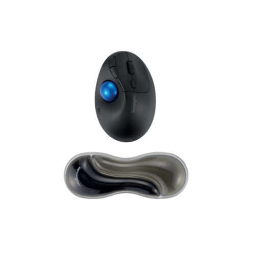 K62438WW_02.jpg Podkładka Kensington Slim Duo Gel pod nadgarstek do myszy/trackballa, szaro-czarna